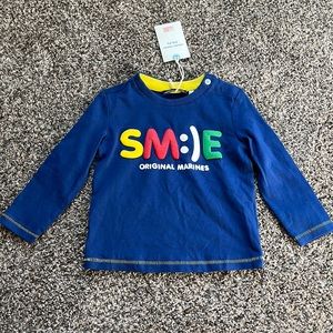 NWT Original Marines 6-9 month infant smile long sleeve shirt colorful